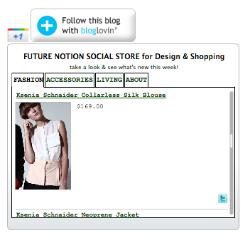FUTURE NOTION shopping widget